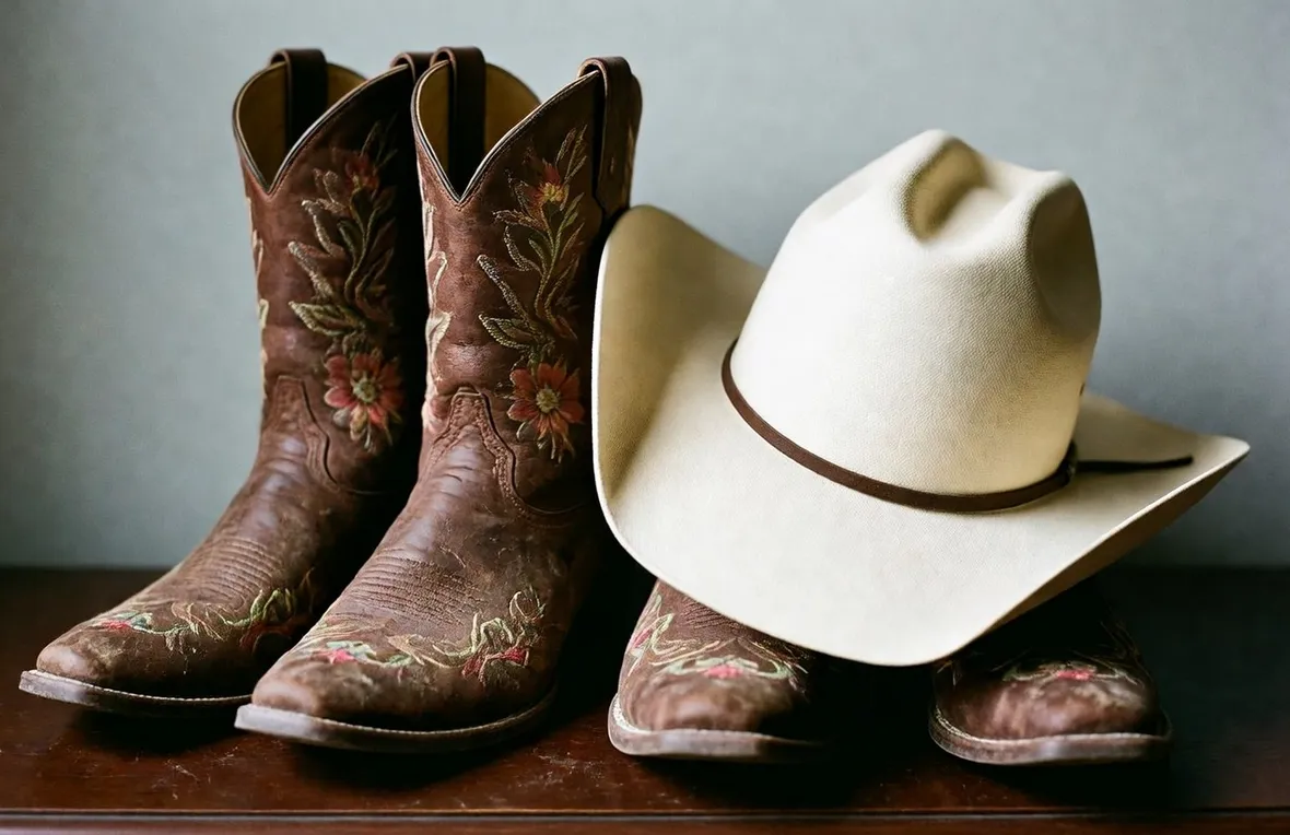 Stivali e cappello da cowboy