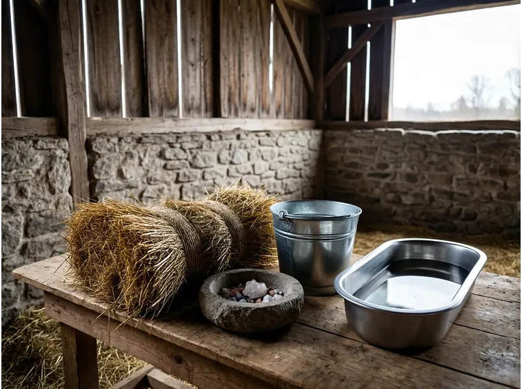 Alimentazione invernale: fieno, concentrati, minerali e acqua
