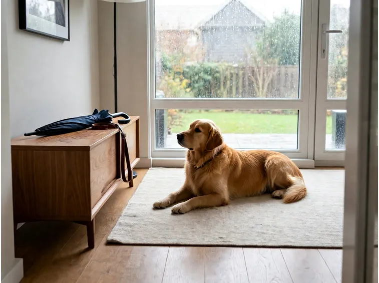 Perché il cane si annoia quando piove e come riconoscerlo