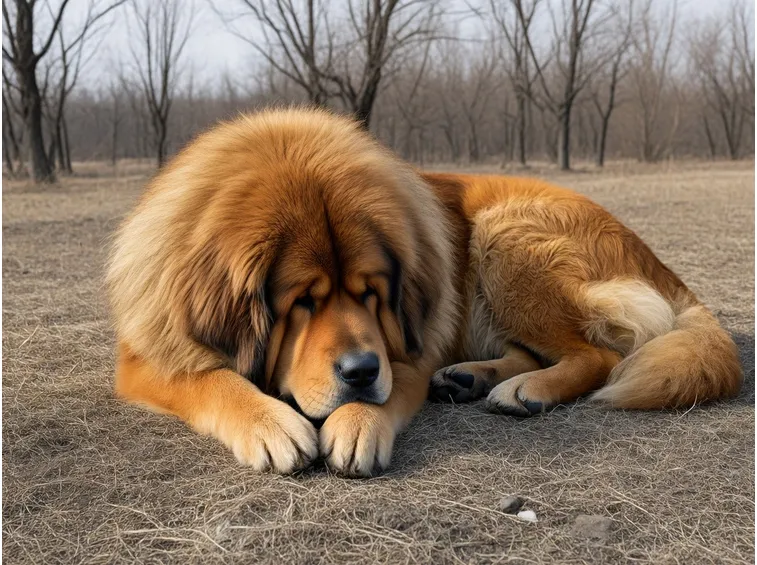 Il mastino tibetano gigante ama stare all'aria aperta