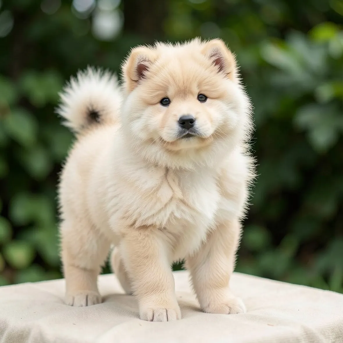 Cucciolo di chow chow bianco