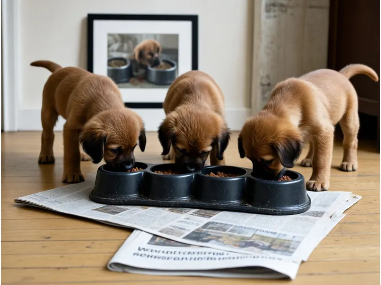 cuccioli che mangiano