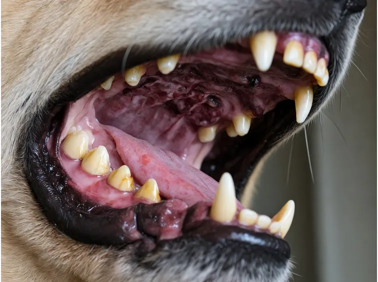Micosi nella bocca del cane