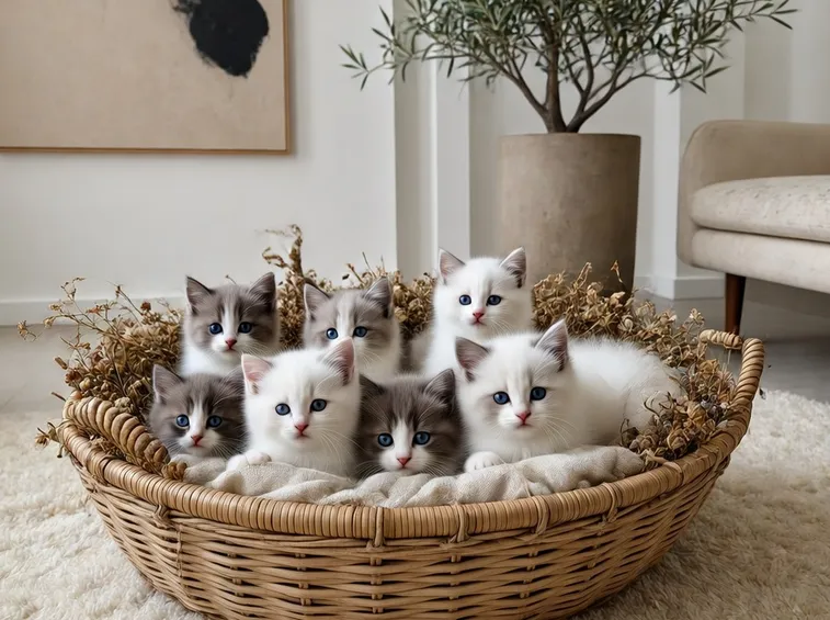 Una splendida cucciolata di gatti