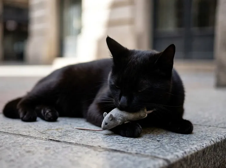 Un bellissimo gatto nero