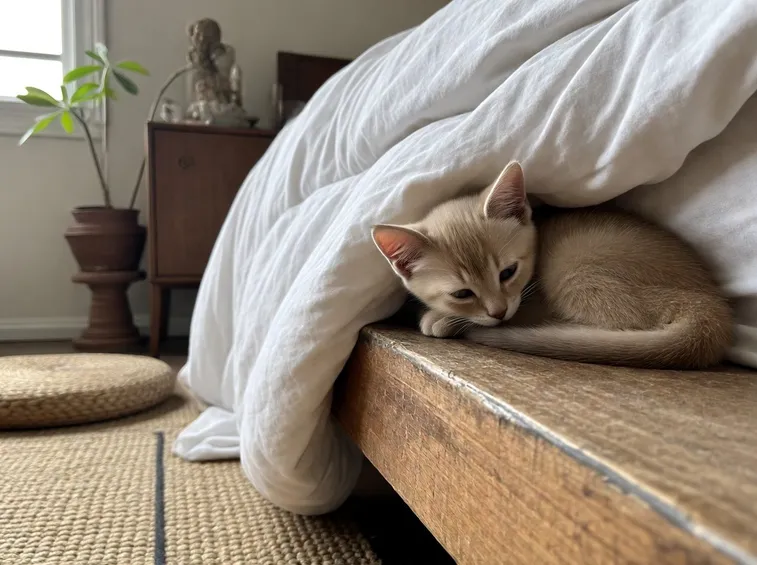 gatto a letto