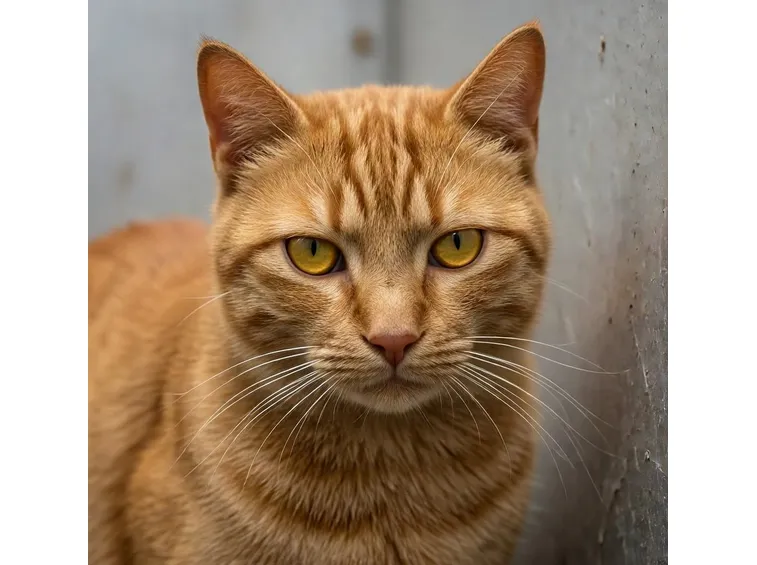 Gatto rosso europeo, con la tipica striatura a 