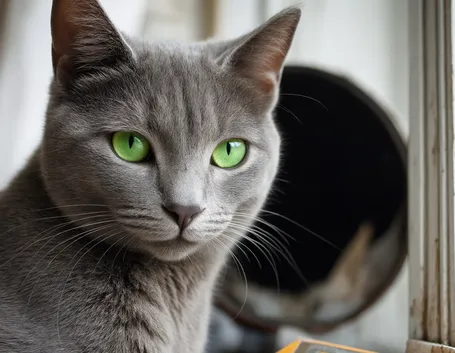 Viso gatto grigio