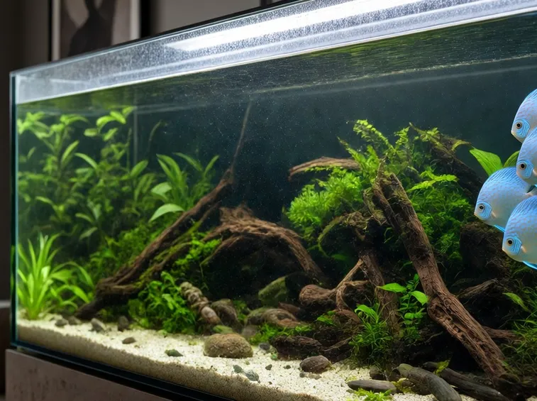 Acquario con vegetazione
