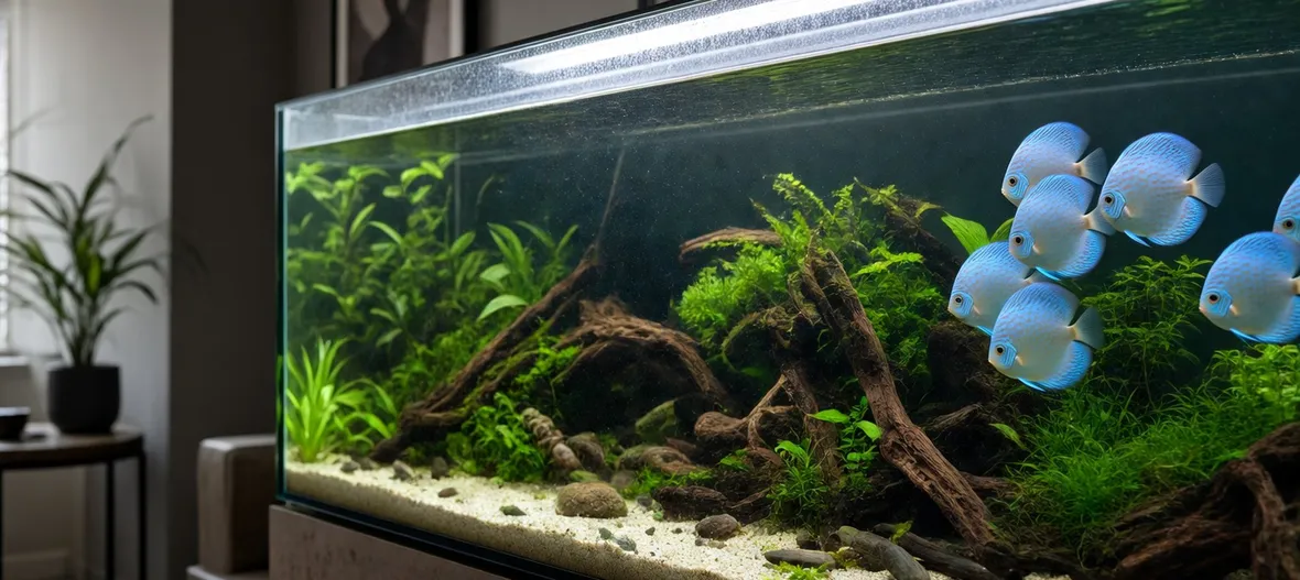 Acquario con vegetazione