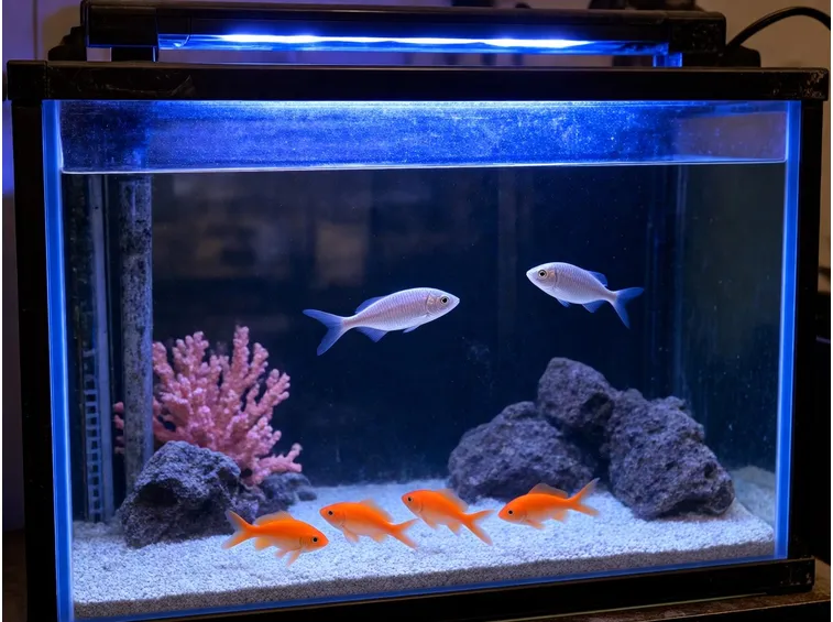 Esempio illuminazione acquario con led blu