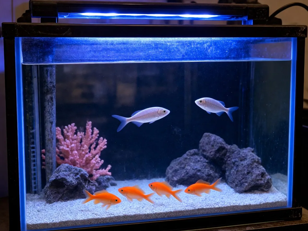 Esempio illuminazione acquario con led blu