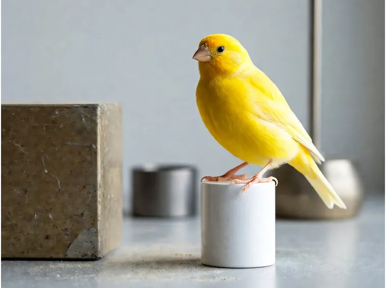 Un canarino dal bel colore giallo brillante